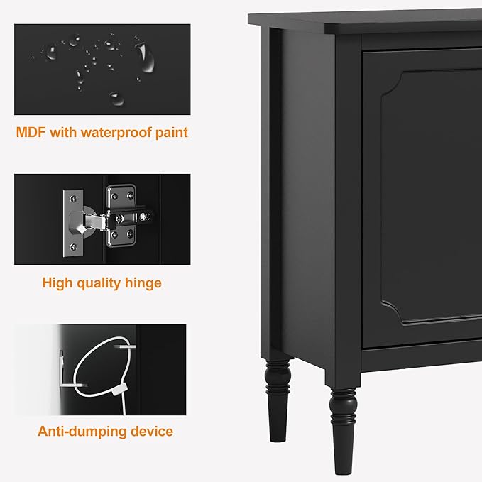 RoyalCraft Buffet Cabinet with 2 Doors & 3 Drawers, Vintage Sideboard with - Image 6