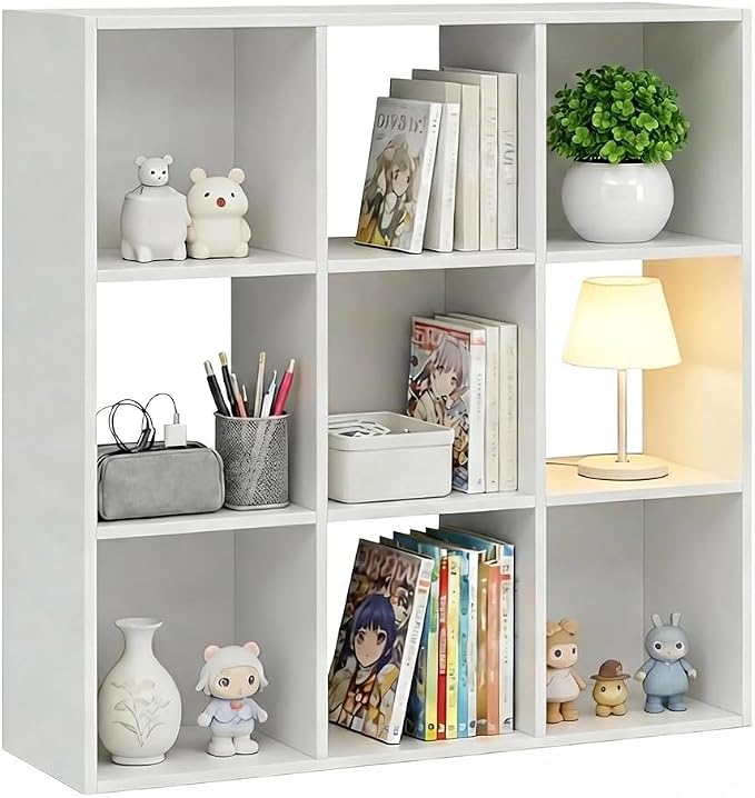 9-Cube Storage Organizer, Reversible Bookcase Shelf, Open Cube Bookshelf by SageNest