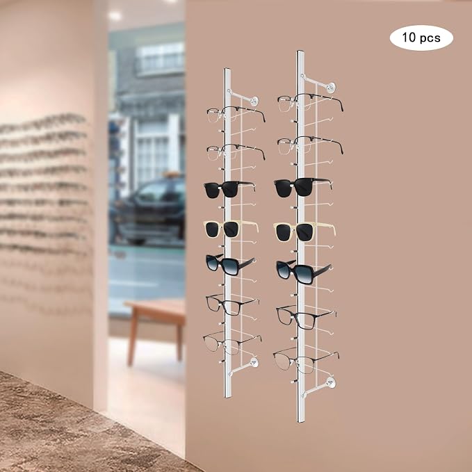 10Pcs Eyeglass Display Rack, Wall-Mounted Sunglasses Storage Organizer - Image 3