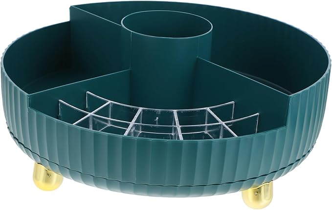 Rotating Makeup Organizer Vanity Skincare Storage Box Makeup Organizer Tray by CONGARTENO