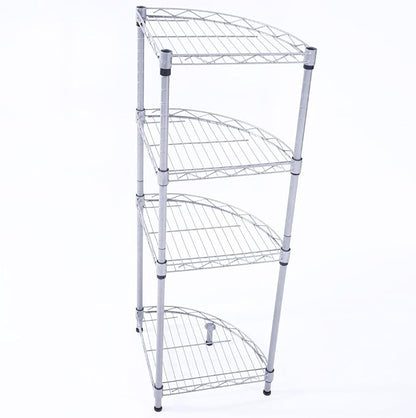 4-Tier Carbon Steel Corner Storage Rack, Adjustable Metal Shelf Organizer - Image 3