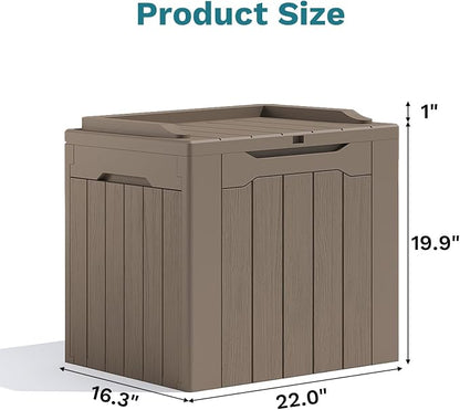 Patiolife 30 Gallon Resin Deck Box, Small Outdoor Storage - Image 6