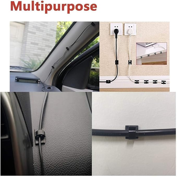 Cable Clips 40pcs with Strong Adhesive Tapes, Wire Holder Organizer Cord - Image 5