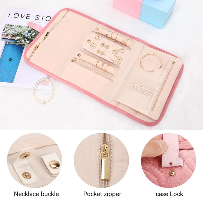 Voova Travel Jewelry Holder Organizer Case, Large Jewelry Storage Bag - Image 2