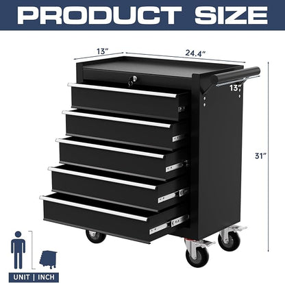 5-Drawer Tool Chest, Rolling Tool Cart - Image 3
