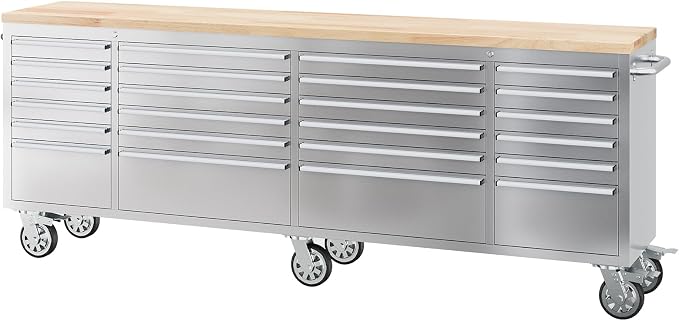 GarveeTech 96-Inch Heavy-Duty Rolling Tool Chest & Mobile Workbench, 24 Drawers by GarveeTech