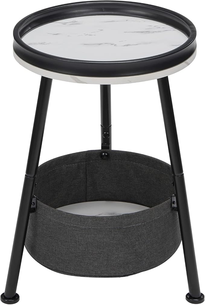 Round End Table, 11.8*17.8' Round Sofa Table, Small Round Table, Small Coffee - Image 9