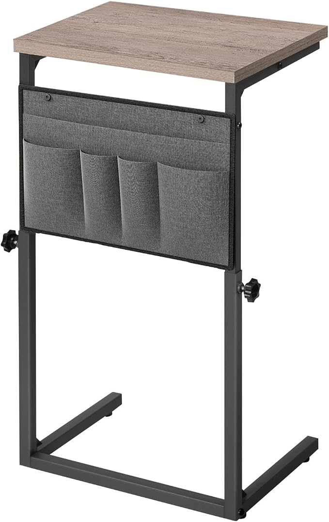 HOOBRO C Shaped End Table, 29.5’’ Adjustable Height Side Table by HOOBRO
