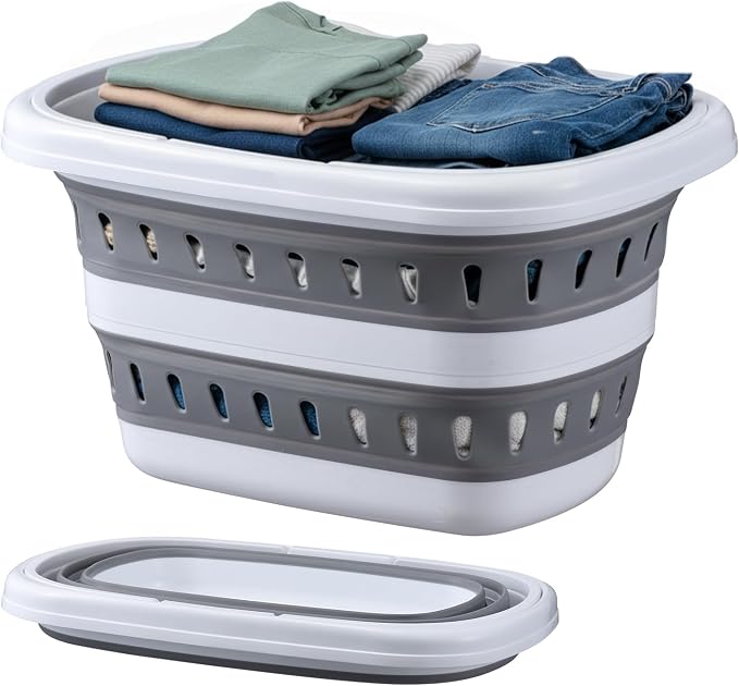 Monozuki Collapsible Plastic Laundry Basket 10.6 gallon Eco-recycled material- by Unknown