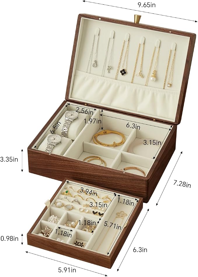 Black Walnut Wood Jewelry Box - Image 2