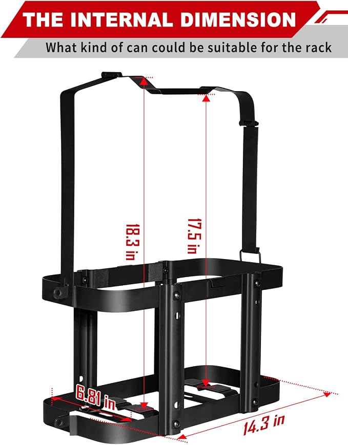 2024 Upgrade Jerry Can Mount Holder: Lockable Jerry Gas Can Holder Rack - Image 3