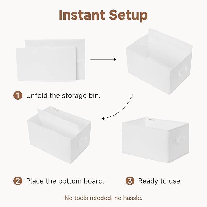 StorageWorks Storage Baskets for Shelves, Foldable Fabric Closet Storage Bins - Image 8