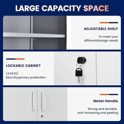 Yizosh Metal Storage Locking Cabinet - Image 6