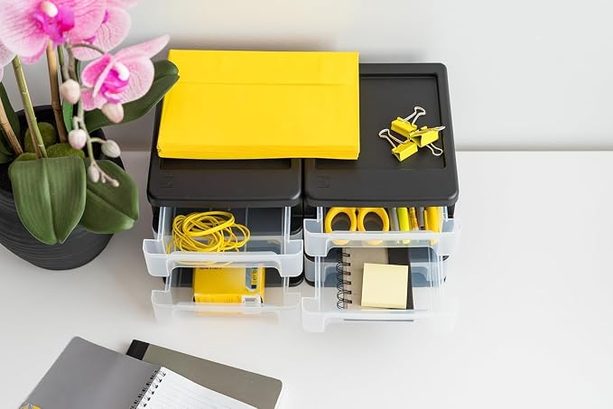 IRIS USA Plastic Stacking Desk Top 3-Drawer Storage Organizer, - Image 7