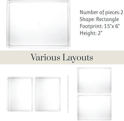 STORi SimpleSort 2-Piece Stackable Clear Drawer Organizer Set | 12" x 9" x 2" - Image 5