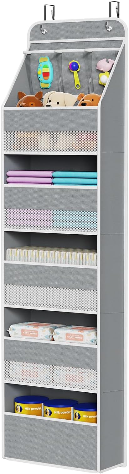 Univivi 6-Shelf Over Door Hanging Organizer Fabric Baby Door Storage by Univivi