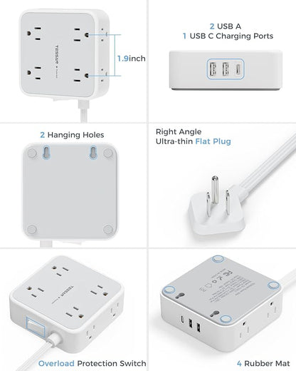 TESSAN Surge Protector Power Strip 15 Ft Cord, 8 Widely Spaced Outlets - Image 7