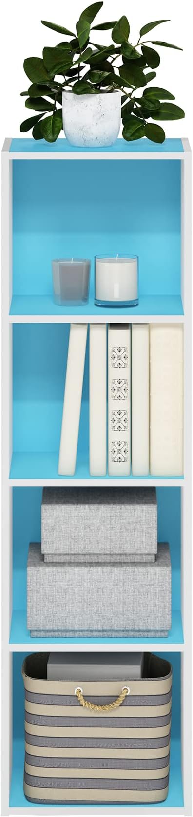 Furinno PASIR Book Shelf, 4-Tier Modern Bookshelf, Open Shelves Bookcase 9 x 12 - Image 5