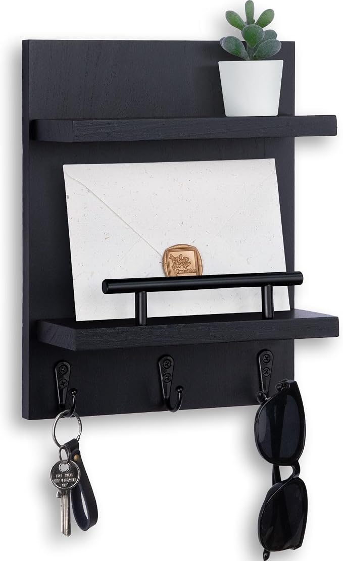 Key Holder Wall Mount, Mail Shelf Decor by Lucundm