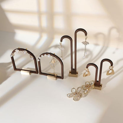 GemeShou 3pcs Wooden stud earring organizer holder, walnut earring hangers - Image 3