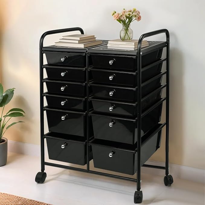 Multipurpos 12 Drawers Rolling Storage Cart - Image 5