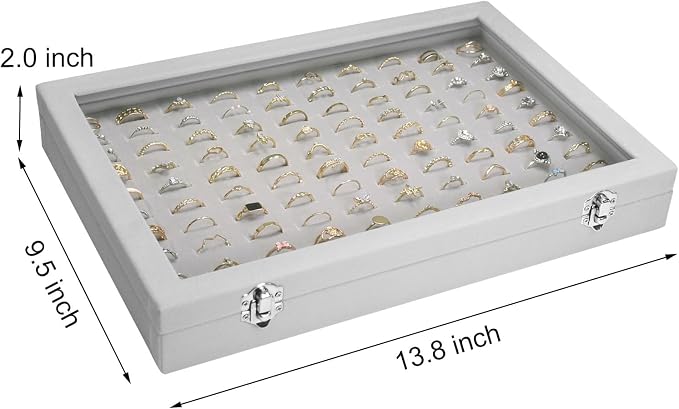 Velvet Ring Display Tray Organizer Box - Image 3