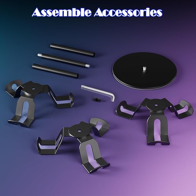 Controller Holder Stand 3 Tiers, Rotatable Gaming Headset Stand Compatible - Image 8