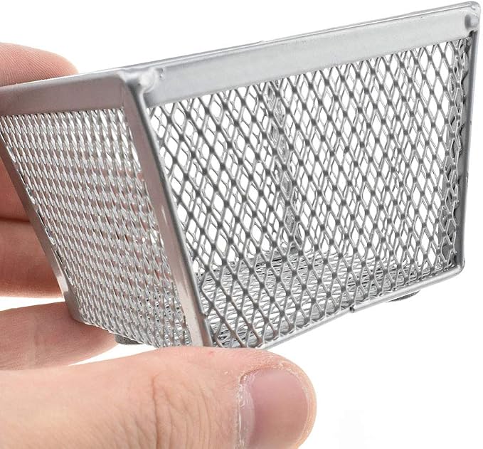 HAHIYO Stackable Paper Clip Mesh Holder cup 2.2" Height 2 Pack Silver Sturdy - Image 7