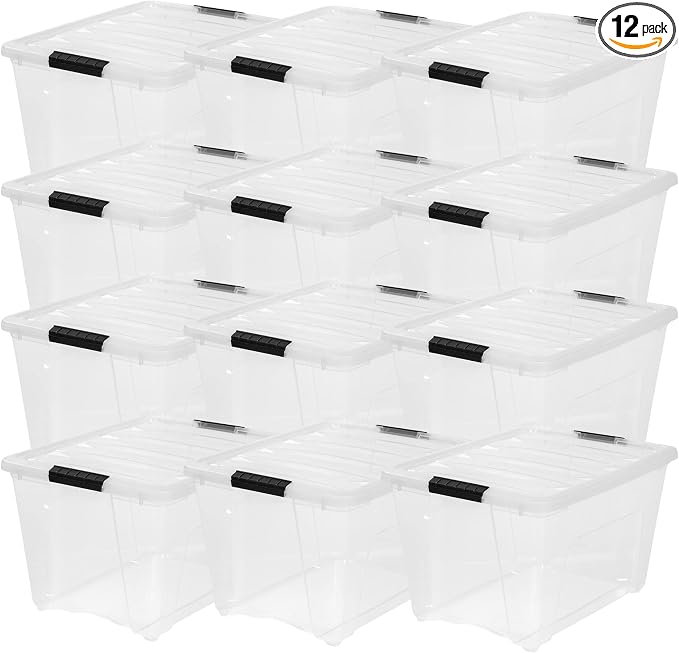 IRIS USA 54 Qt Stackable Plastic Storage Bins by IRISUSA