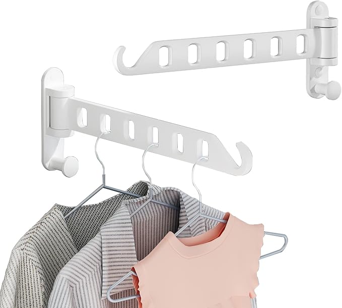 JOOM Laundry Drying Rack Wall Mounted Clothes Drying Rack Clothes Hanger White by JOOM