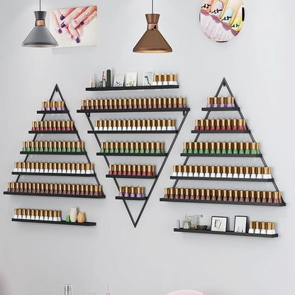 Elegant Gold Wall Mounted Nail Polish Rack - Image 2