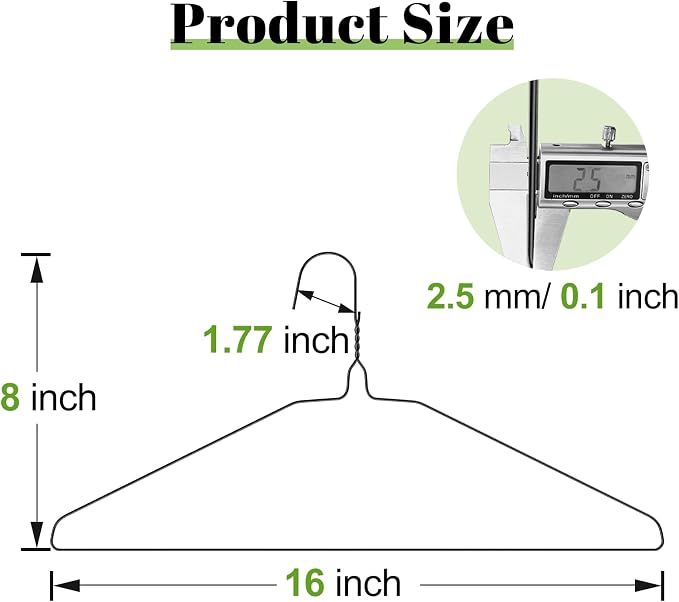 Wire Metal Hangers 100 Pack, Bulk Dry Cleaner Hangers - Image 2