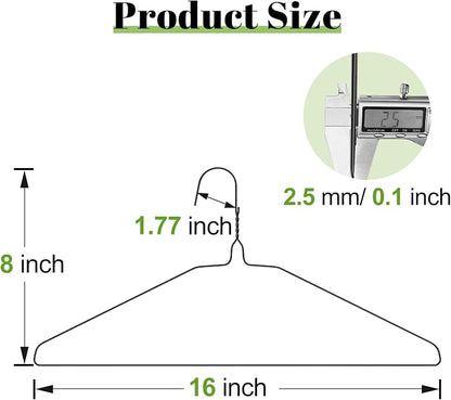 Wire Metal Hangers 100 Pack, Bulk Dry Cleaner Hangers - Image 2