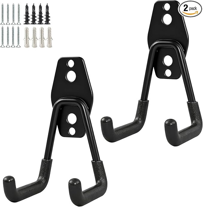 GeeWatom 2 Pack Garage Storage Utility Hooks，Garage Garden Tool Organizer，Steel by GeeWatom