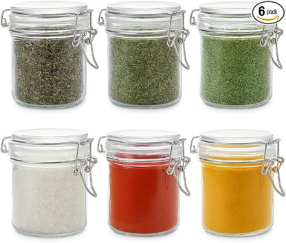 6 Pack Spice Jars, 8 oz Glass Containers by Snaiio