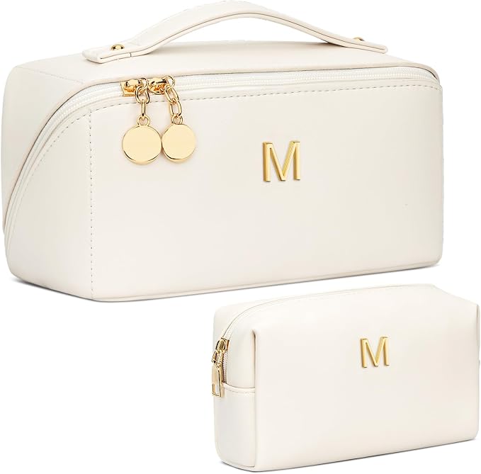 Birthday Gifts for Women Teen Girl, Personalized Initial Makeup Organizer Bag by Unknown