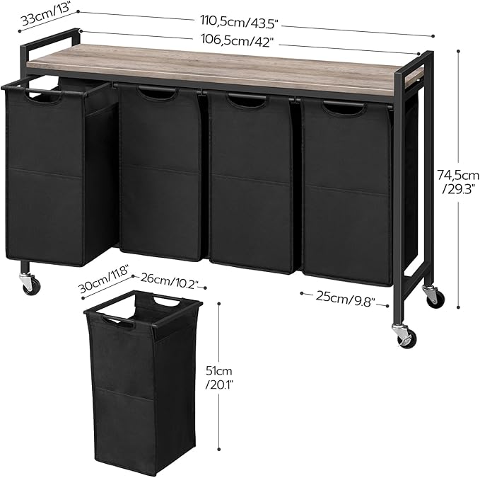 HOOBRO Laundry Sorter 4 Sections, Laundry Hamper - Image 7