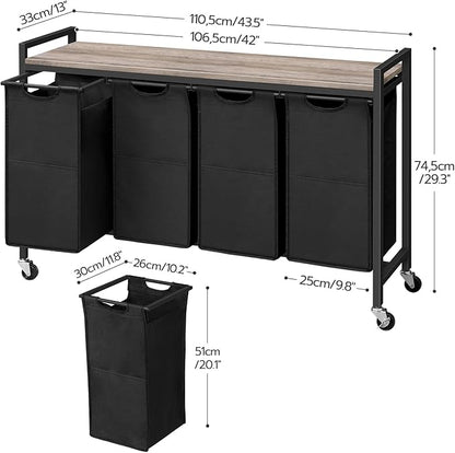 HOOBRO Laundry Sorter 4 Sections, Laundry Hamper - Image 7