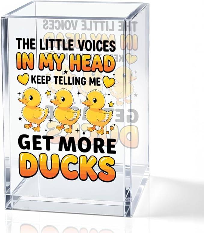 The Little Voices In My Head Acrylic Pencil Holder Cup, Ducks Lover Gifts by QYUVK