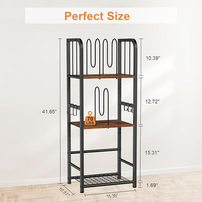 Snughome Towel Rack Free Standing 3-Tier M-Shaped Detachable Dividers, Metal - Image 5