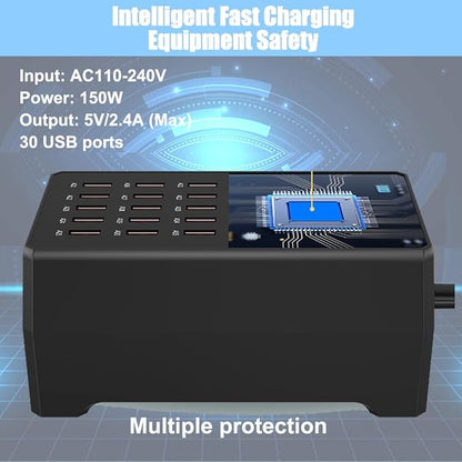 150W 30-Port Multi-Device USB Charging Station - Image 4
