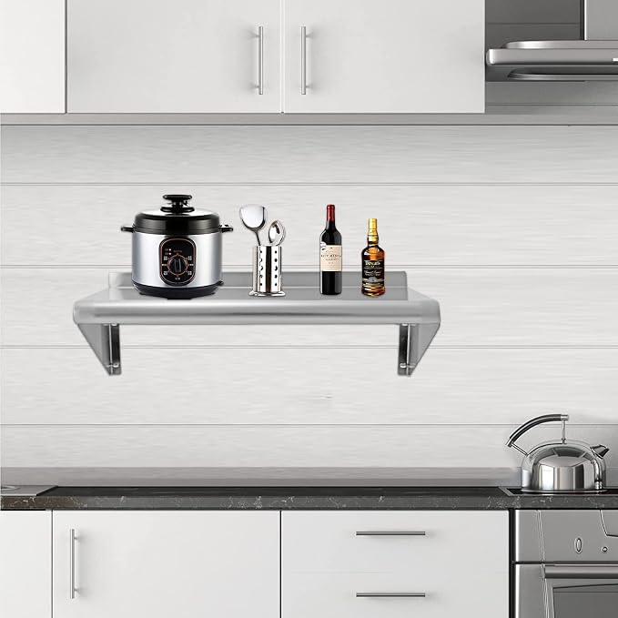 12''x24'' - 2PACKS Wall Mounted Stainless Steel Shelf NSF Commercial Metal Wall - Image 2