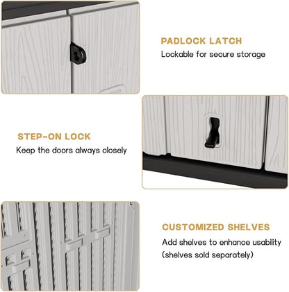 KINYING Outdoor Horizontal Storage Sheds, 37 Cu.ft Outdoor Storage Cabinet - Image 8