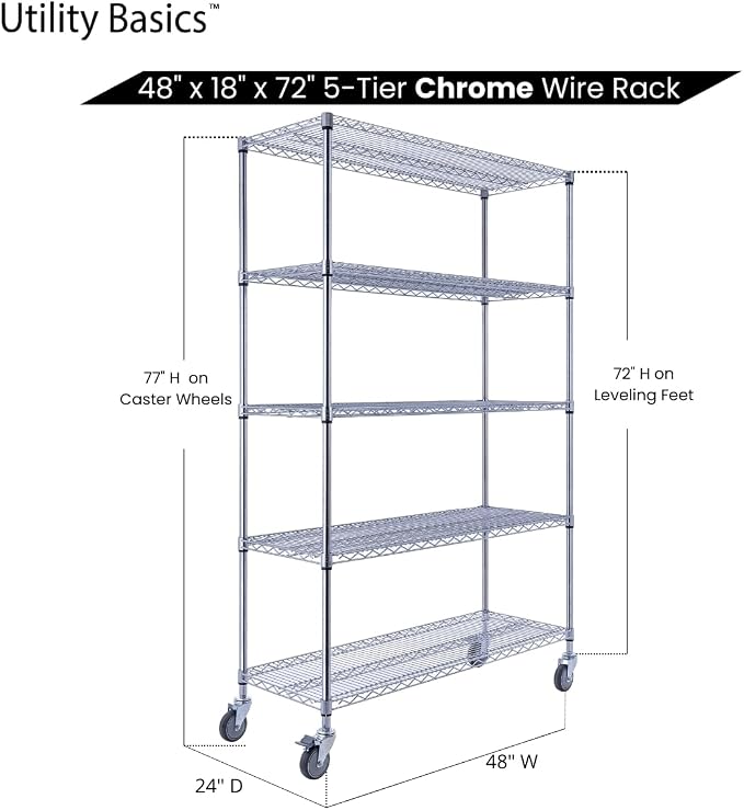 NSF Commercial 5-Tier Wire Shelving - Image 7