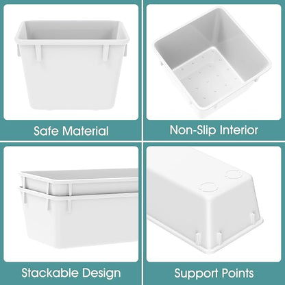 WOWBOX 25 PCS Plastic Drawer Organizer Set, 4 Sizes Desk Drawer Divider - Image 3