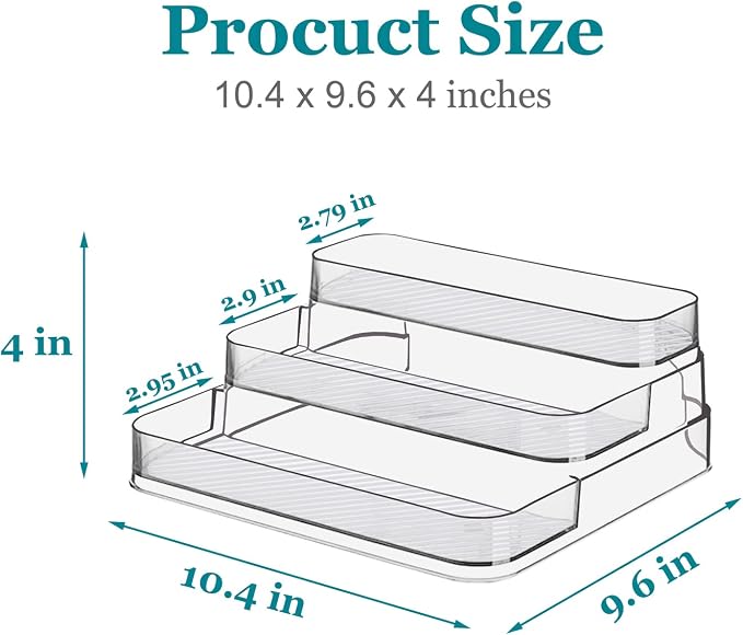 2pcs Acrylic Rack, No Assembly Clear 3 Tier Condiment Bottle Shelf Vanity - Image 5