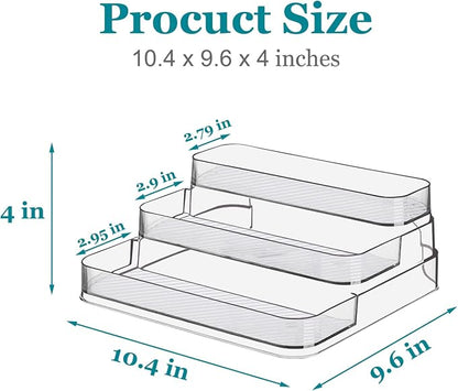 2pcs Acrylic Rack, No Assembly Clear 3 Tier Condiment Bottle Shelf Vanity - Image 5