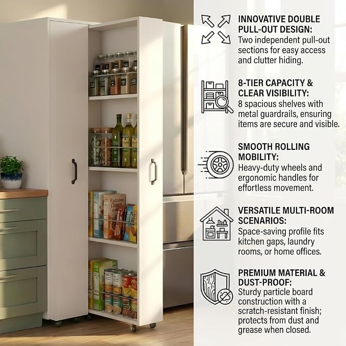 Double Pull Out Pantry Cabinet - Image 4