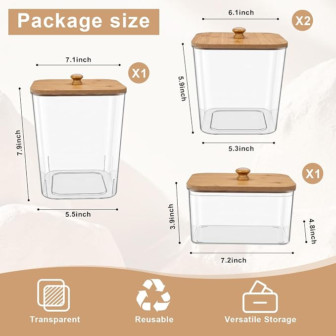 POLRAI 4 Pack Laundry Pod Containers and Dryer Sheet Holder, Laundry Room - Image 3