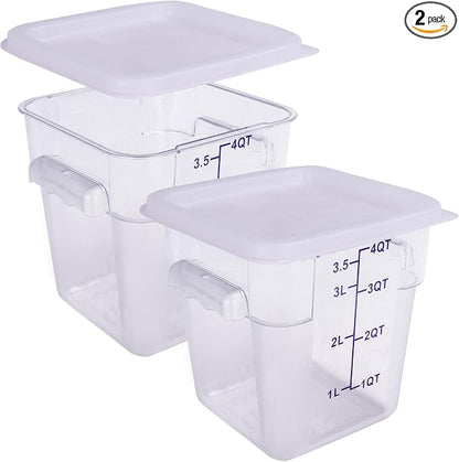 2 Pack RED Square Food Storage Container by WELKORCateringEquipment